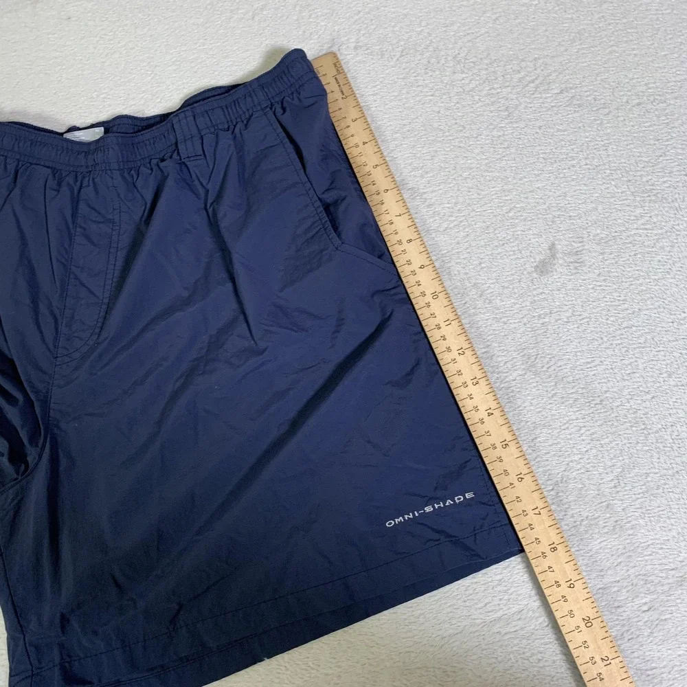 Columbia Swim Trunks Mens XL Blue PFG Omni-Shade Mesh Lined Fishing Beach Shorts